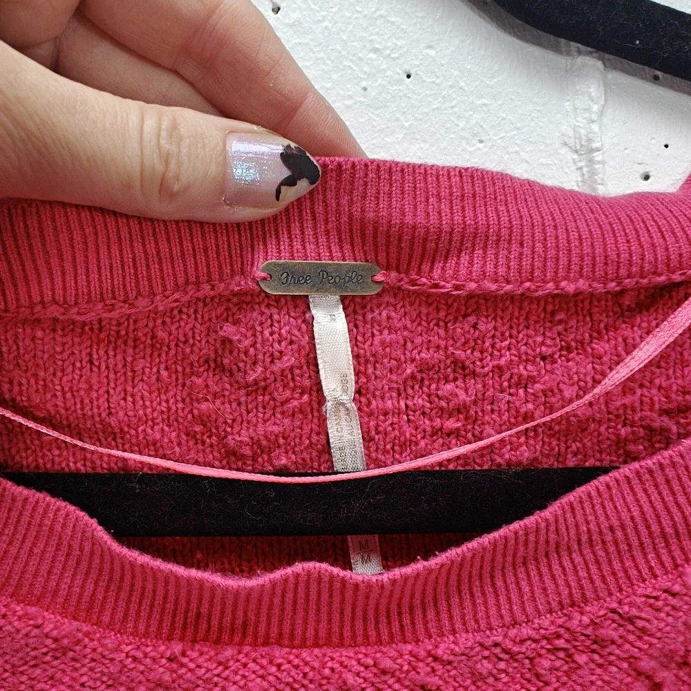 Free People Found My Friend‎ Pullover Sweater Hot Pink Womens Medium